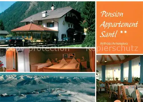 AK / Ansichtskarte Antholz_Niedertal Pension Appartement Santl Winterpanorama Alpen Fliegeraufnahme 
