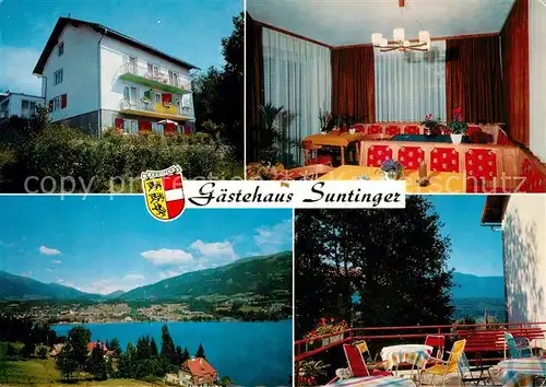 AK / Ansichtskarte Seeboden_Kaernten Gaestehaus Pension Suntinger Terrasse Landschaftspanorama Seeboden Kaernten