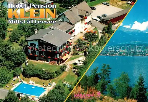 AK / Ansichtskarte Seeboden_Millstaettersee Hotel Pension Klein Landschaftspanorama Fliegeraufnahme Seeboden_Millstaettersee