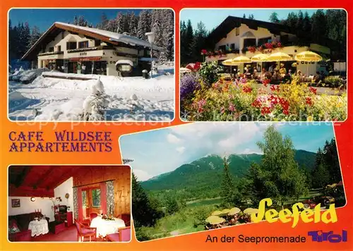 AK / Ansichtskarte Seefeld_Tirol Cafe Haus Wildsee Appartements Landschaftspanorama Alpen Seefeld Tirol