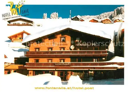 AK / Ansichtskarte Fontanella Hotel Cafe Post Wintersportplatz Grosses Walsertal Fontanella