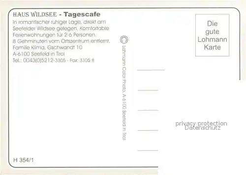 AK / Ansichtskarte Seefeld_Tirol Cafe Haus Wildsee Appartements Landschaftspanorama Seefeld Tirol