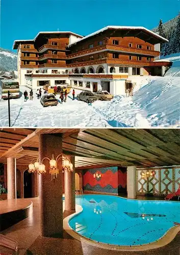 AK / Ansichtskarte Wildschoenau_Tirol Pension Silberberger Hallenbad Winterpanorama Wildschoenau Tirol
