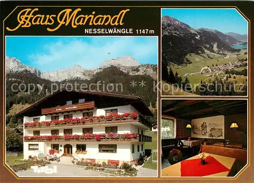 AK / Ansichtskarte Nesselwaengle_Tirol Pension Haus Mariandl Landschaftspanorama Tannheimertal Alpen Nesselwaengle_Tirol