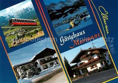 AK / Ansichtskarte Ellmau_Tirol Gaestehaus Marianne Bergbahn Alpenpanorama Kaisergebirge Ellmau Tirol