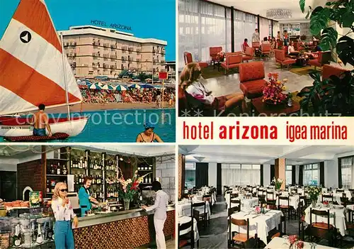 AK / Ansichtskarte Igea_Marina Hotel Arizona Restaurant Bar Strand Segelboot Igea Marina