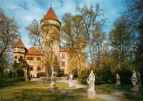 AK / Ansichtskarte Konopiste_Tschechien Zamek Schloss Park Skulpturen Statuen Konopiste_Tschechien
