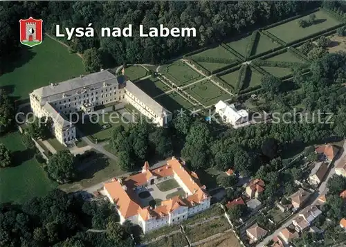 AK / Ansichtskarte Lysa_nad_Labem Zamek klaster Schloss Kloster Fliegeraufnahme Lysa_nad_Labem