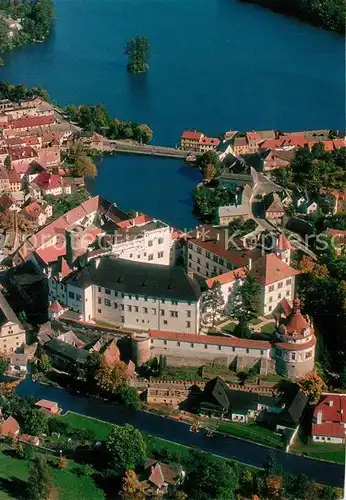 AK / Ansichtskarte Jindrichuv_Hradec Hrad a zamek Burg und Schloss Fliegeraufnahme Jindrichuv Hradec
