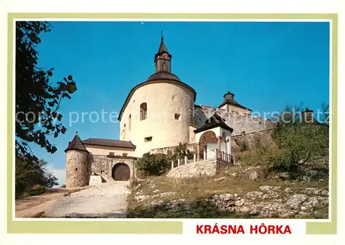 AK / Ansichtskarte Krasna_Horka Vstupny areal hradu Eingang zum Schloss Krasna Horka