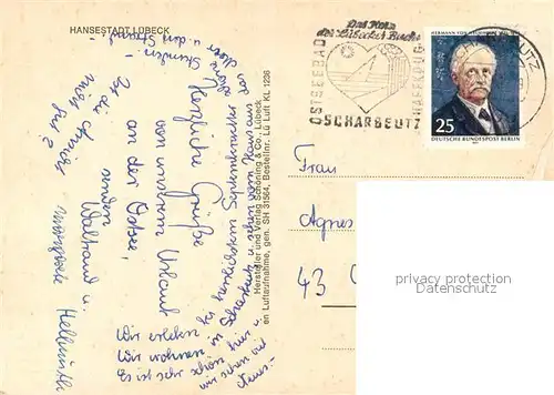 AK / Ansichtskarte Luebeck Hansestadt Fliegeraufnahme Luebeck