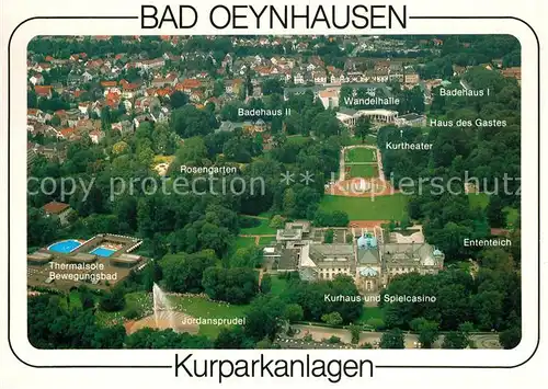 AK / Ansichtskarte Bad_Oeynhausen Kurparkanlagen Fliegeraufnahme Bad_Oeynhausen