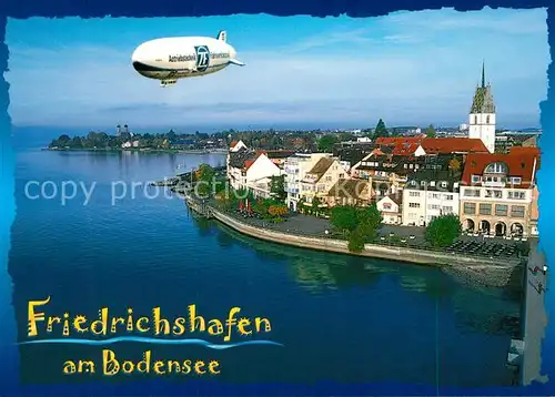 AK / Ansichtskarte Friedrichshafen_Bodensee Zeppelin Uferpromenade Fliegeraufnahme Friedrichshafen Bodensee