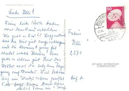 AK / Ansichtskarte Billerbeck_Westfalen Stadtzentrum Kirche Fliegeraufnahme Billerbeck_Westfalen