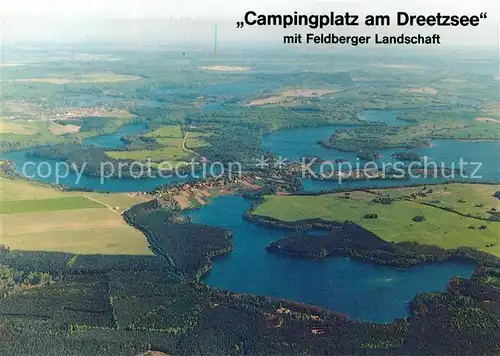 AK / Ansichtskarte Thomsdorf_Boitzenburger_Land Campingplatz Am Dreetzsee Feldberger Seenlandschaft Fliegeraufnahme Thomsdorf_Boitzenburger