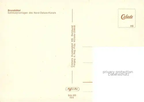 AK / Ansichtskarte Brunsbuettel Schleusenanlagen Nord Ostsee Kanal Fliegeraufnahme Brunsbuettel