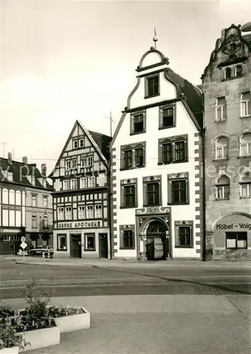 AK / Ansichtskarte Erfurt Weinrestaurant Hohe Lilie Domplatz Gruene Apotheke Giebelhaus Fachwerk Erfurt