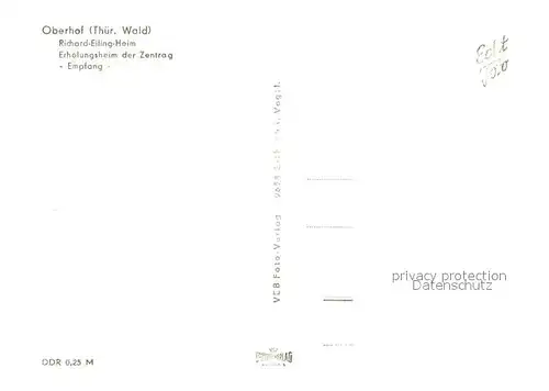 AK / Ansichtskarte Oberhof_Thueringen Richard Eiling Heim Empfang Erholungsheim der Zentrag Oberhof Thueringen