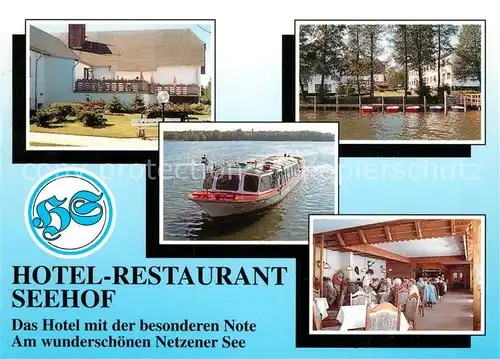 AK / Ansichtskarte Netzen Hotel Restaurant Seehof Fahrgastschiff Emster Netzener See Netzen
