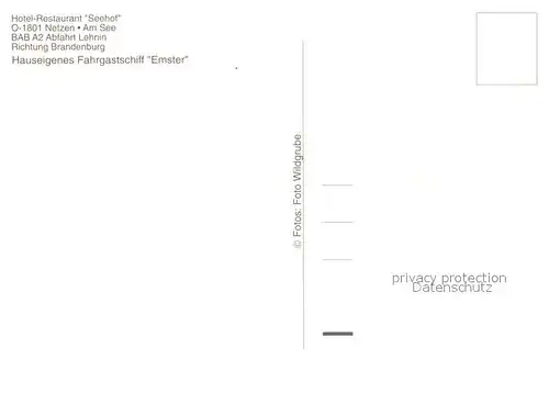 AK / Ansichtskarte Netzen Hotel Restaurant Seehof Fahrgastschiff Emster Netzener See Netzen
