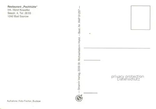 AK / Ansichtskarte Bad_Saarow Restaurant Pechhuette Terrasse Bad_Saarow