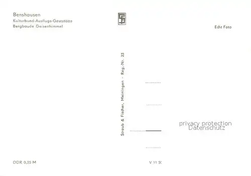 AK / Ansichtskarte Benshausen Bergbaude Geisenhimmel Ausflugsgaststaette Benshausen