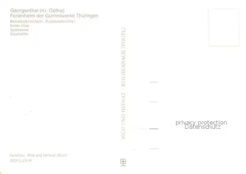 AK / Ansichtskarte Georgenthal_Gotha Ferienheim der Gummiwerke Thueringen Rodebachmuehle Kellerklub Speisesaal Gaststaette Georgenthal Gotha