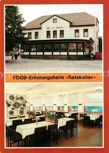 AK / Ansichtskarte Neustadt_Harz FDGB Erholungsheim Ratskeller Speisesaal Neustadt_Harz