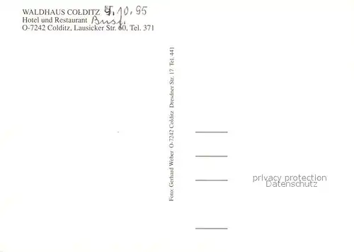 AK / Ansichtskarte Colditz Waldhaus Colditz Hotel Restaurant Colditz