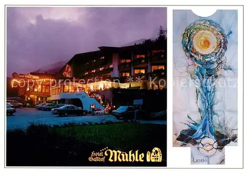 AK / Ansichtskarte Obergurgl_Soelden_Tirol Hotel Gasthof Muehle Nachtaufnahme Obergurgl_Soelden_Tirol