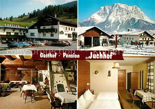 AK / Ansichtskarte Lermoos_Tirol Gasthof Pension Juchhof Restaurant Fremdenzimmer Wintersport Wettersteingebirge Lermoos Tirol