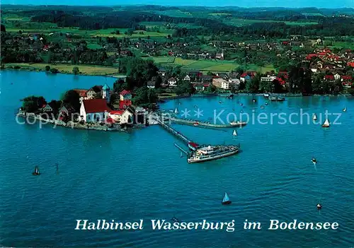 AK / Ansichtskarte Wasserburg_Bodensee Halbinsel Fliegeraufnahme Wasserburg Bodensee