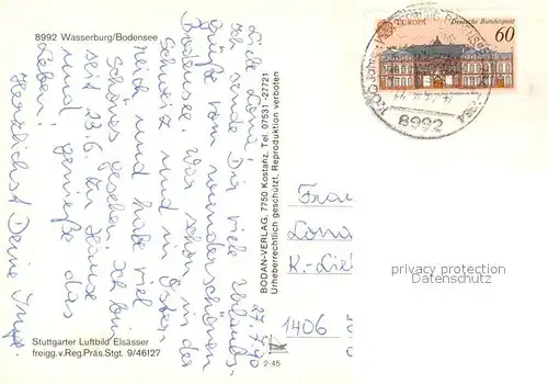 AK / Ansichtskarte Wasserburg_Bodensee Halbinsel Fliegeraufnahme Wasserburg Bodensee