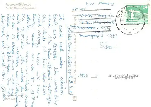 AK / Ansichtskarte Rostock_Mecklenburg Vorpommern Suedstadt Kosmos Gaststaette Brunnen Rostock