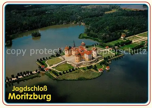 AK / Ansichtskarte Dresden Jagdschloss Moritzburg Fliegeraufnahme Dresden