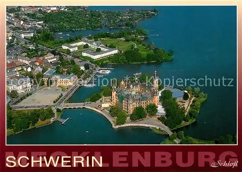 AK / Ansichtskarte Schwerin_Mecklenburg Schloss Fliegeraufnahme Schwerin_Mecklenburg