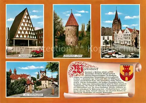 AK / Ansichtskarte Warendorf Markt Marienheim Bentheimer Turm Warendorf