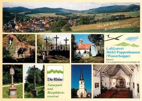 AK / Ansichtskarte Rhoen_Region Panorama Grotte Kreuzigungsgruppe Kapelle am Stein St Georg Kirche Inneres Rhoen Region