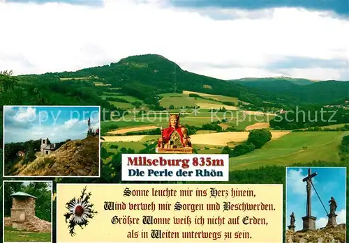 AK / Ansichtskarte Milseburg Panorama Milseburghuette Kreuzigungsgruppe Milseburg