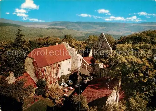 AK / Ansichtskarte Ostheim_Rhoen Burgrestaurant auf der Lichtenburg Fliegeraufnahme Ostheim_Rhoen