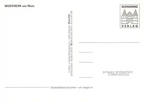 AK / Ansichtskarte Wertheim_Main Historische Gebaeude Mainpartie Fussgaengerzone Wertheim Main