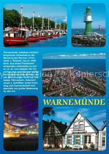 AK / Ansichtskarte Warnemuende_Ostseebad Bootshafen Leuchtturm Fliegeraufnahme Ferienhaeuser Warnemuende_Ostseebad