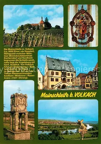 AK / Ansichtskarte Volkach Wallfahrtskirche St Maria Madonna im Rosenkranz Rathaus Monument Mainschleife Volkach