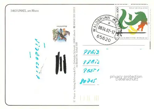 AK / Ansichtskarte Unkel_Rhein Rheinpromenade Marienfiguren Strassenpartie Unkel Rhein