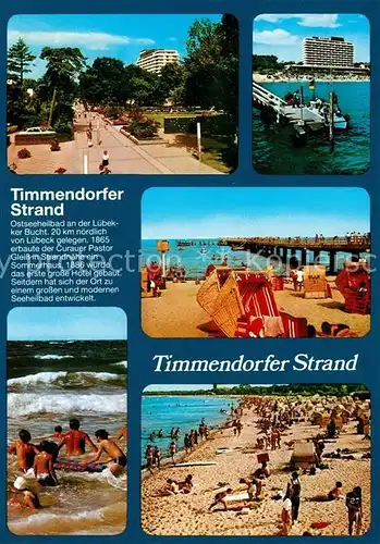 AK / Ansichtskarte Timmendorfer_Strand Strandstrasse Hotel Seebruecke Brandung Strandpartie Timmendorfer_Strand