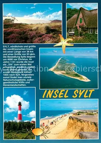 AK / Ansichtskarte Insel_Sylt Duenen Friesenhaus Fliegeraufnahme Leuchtturm Strand Insel_Sylt