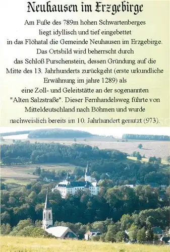 AK / Ansichtskarte Neuhausen_Erzgebirge Schloss Purschenstein Panorama Neuhausen Erzgebirge