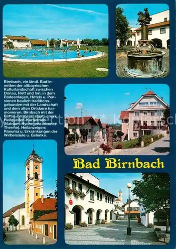 AK / Ansichtskarte Bad_Birnbach Thermalfreibad Brunnen Kirche Sparkasse Bad_Birnbach