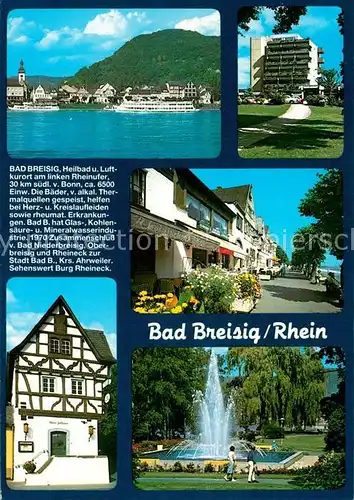AK / Ansichtskarte Bad_Breisig Rheinpartie Kurpark Promenade Fontaene Hotel Bad_Breisig