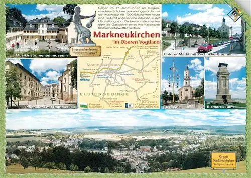 AK / Ansichtskarte Markneukirchen Bismarck Turm St. Nicolai Rathaus Markneukirchen